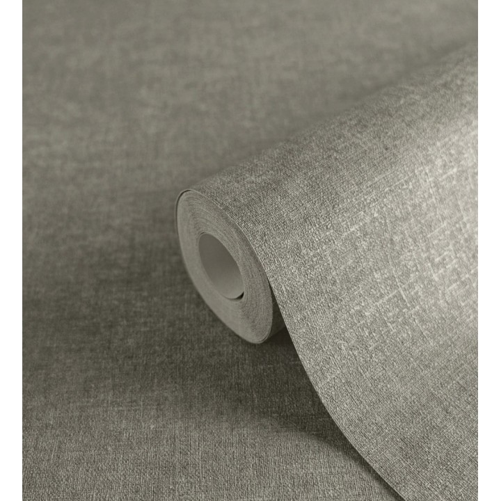 Papel pintado liso gris marengo efecto textil hilos de lino y algodón - Raffton Shadow 685297