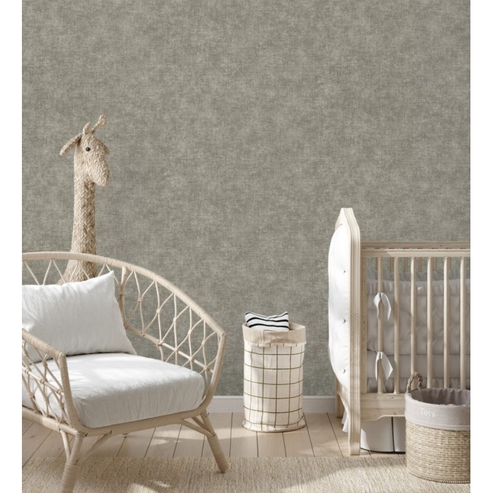 Papel pintado liso gris marengo efecto textil hilos de lino y algodón - Raffton Shadow 685297