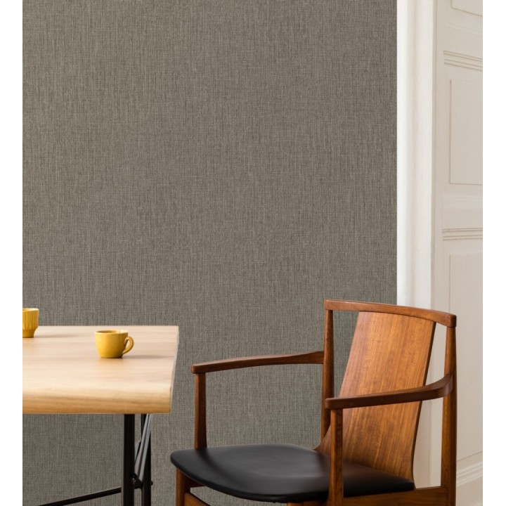 Papel pintado liso de microfibras textiles tintadas color topo - Melbourne Graphite 685298