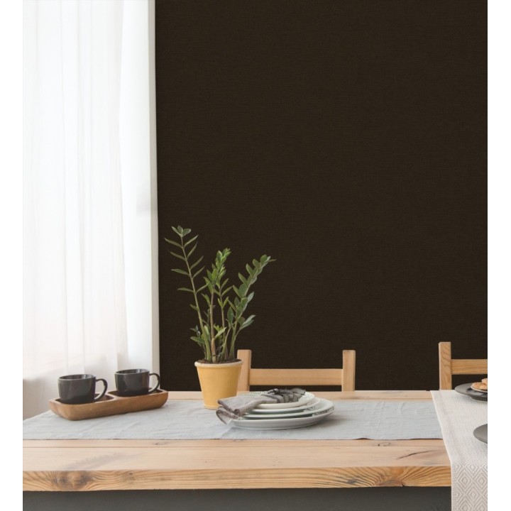 Papel pintado liso con textura lienzo pintado color chocolate negro - Brighton Dusk 685301