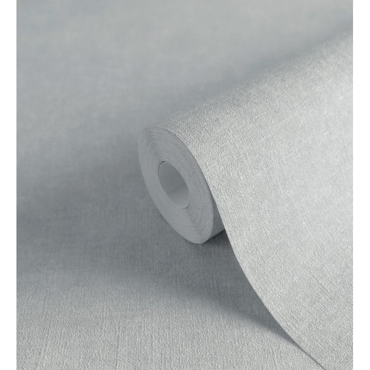 Papel pintado liso azul bruma efecto textil hilos de lino y algodón - Raffton Indigo 685303