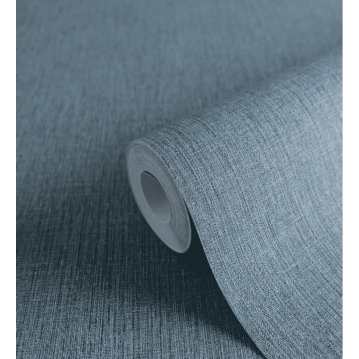 Papel pintado liso de microfibras textiles tintadas azul denim - Melbourne Colour 685306
