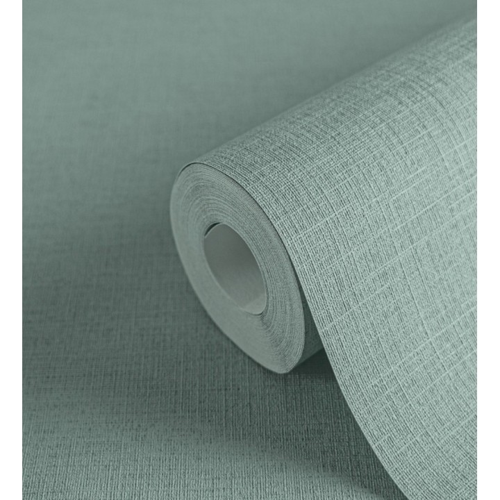Papel pintado liso con textura lienzo pintado color verde agua - Brighton Teal 685310