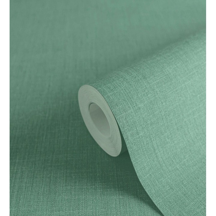 Papel pintado liso de microfibras textiles tintadas verde jade - Melbourne Colour 685312