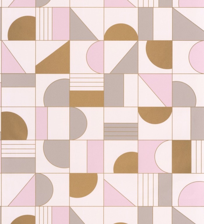 Papel pintado art decó con figuras retro - Tokyo Mosaic 126830