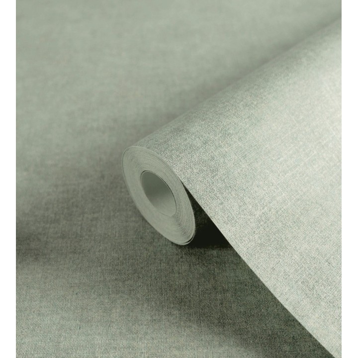 Papel pintado liso verde mineral efecto textil hilos de lino y algodón - Raffton Indigo 685315
