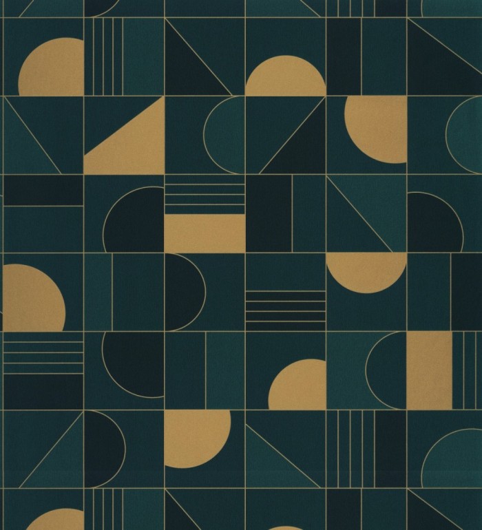 Papel pintado art decó con figuras retro - Tokyo Mosaic 126831