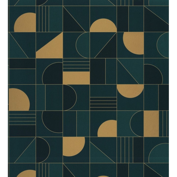 Papel pintado art decó con figuras retro - Tokyo Mosaic 126831