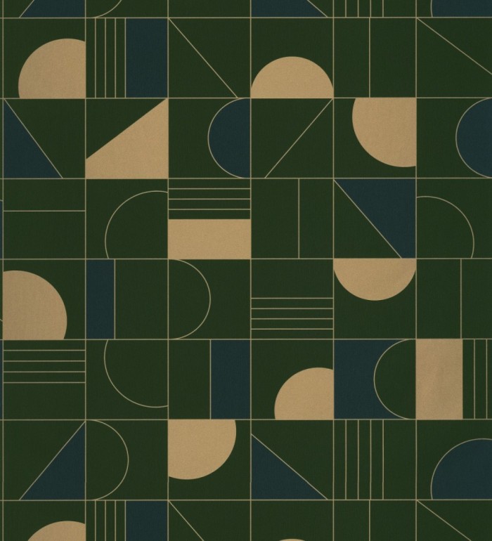 Papel pintado art decó con figuras retro - Tokyo Mosaic 126832