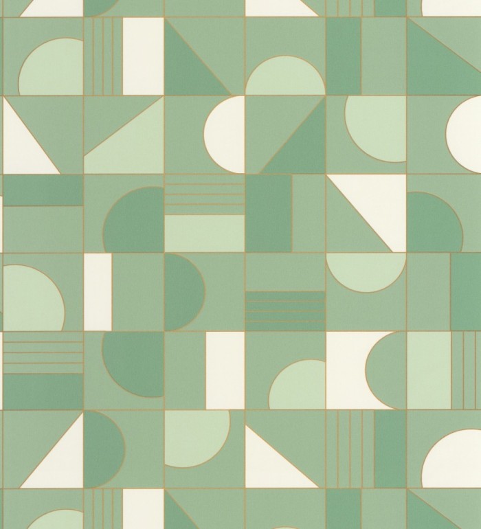 Papel pintado art decó con figuras retro - Tokyo Mosaic 126833