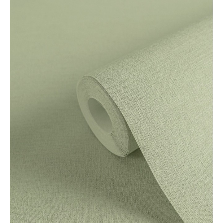 Papel pintado liso con textura lienzo pintado verde pistacho pálido - Brighton Sage 685319
