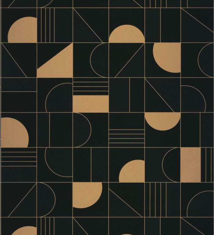 Papel pintado art decó con figuras retro - Tokyo Mosaic 126834