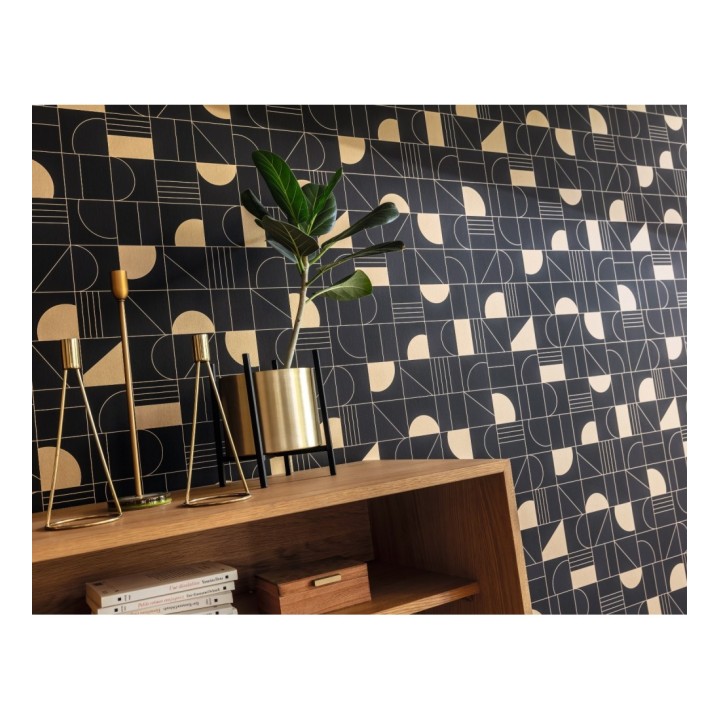 Papel pintado art decó con figuras retro - Tokyo Mosaic 126834