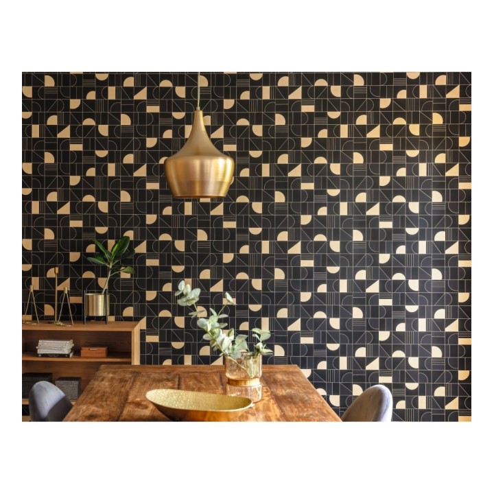 Papel pintado art decó con figuras retro - Tokyo Mosaic 126834