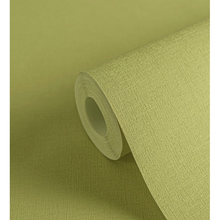Papel pintado liso con textura lienzo pintado verde lima oscuro - Brighton Sage 685324