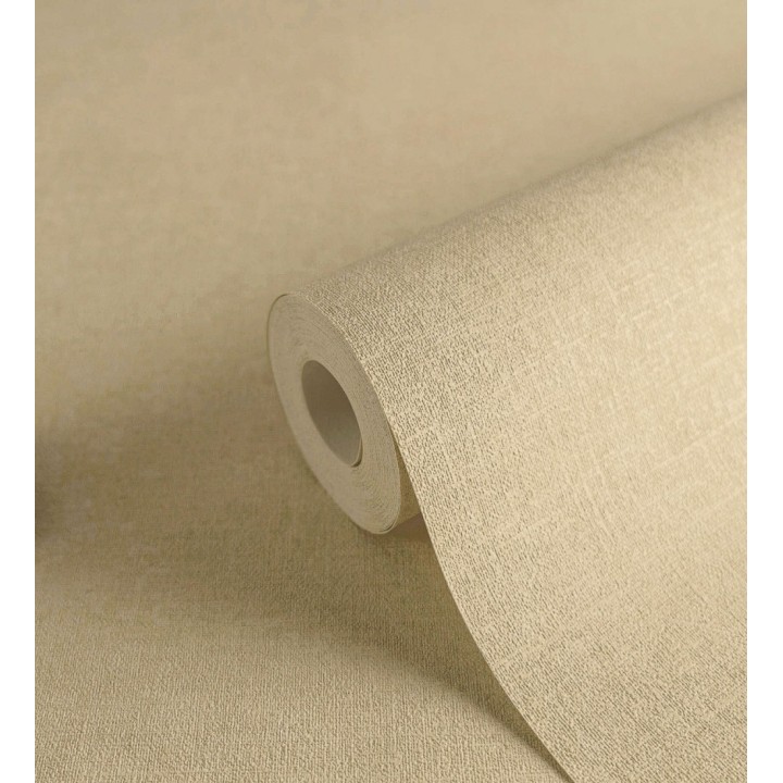 Papel pintado liso amarillo paja efecto textil hilos de lino y algodón - Raffton Linen 685326