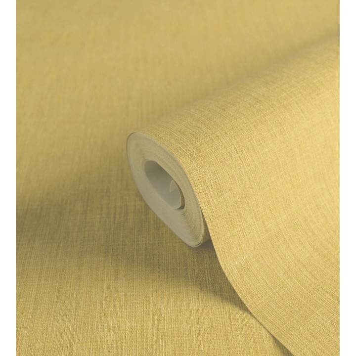 Papel pintado liso de microfibras textiles tintadas color mostaza - Melbourne Colour 685328