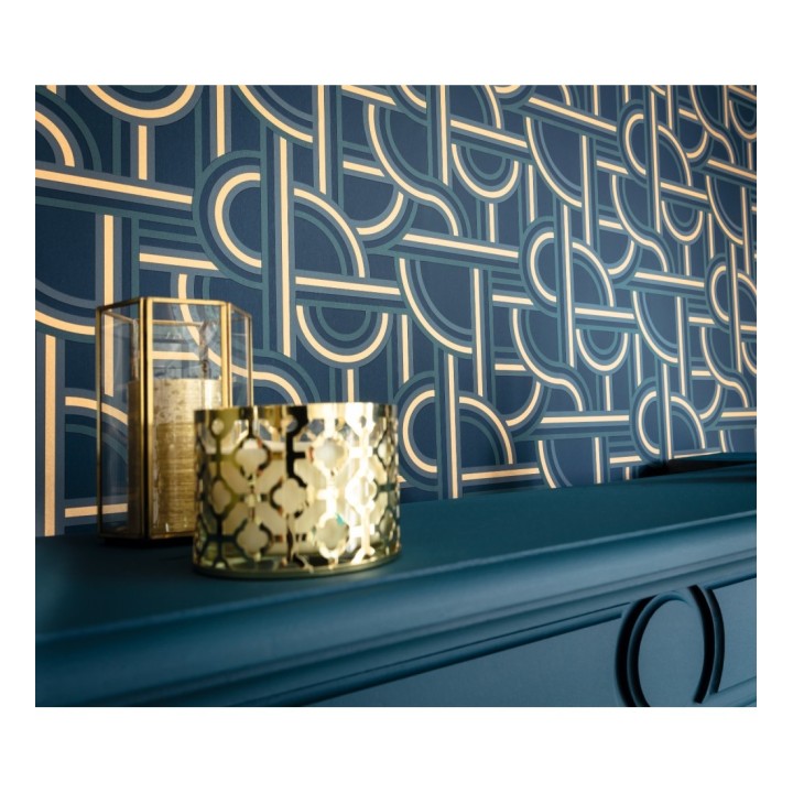 Papel pintado formas geométricas entrelazadas - Katsumi 126840