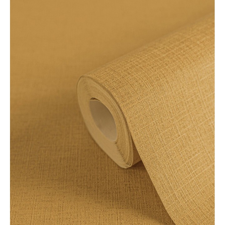 Papel pintado liso con textura lienzo pintado color ocre - Brighton Amber 685330
