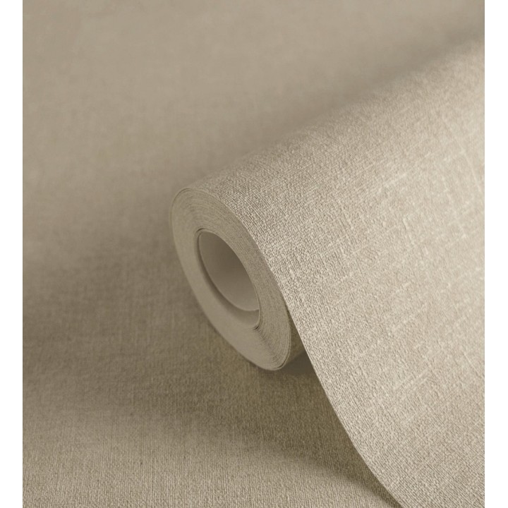 Papel pintado liso color arena efecto textil hilos de lino y algodón - Raffton Clay 685333