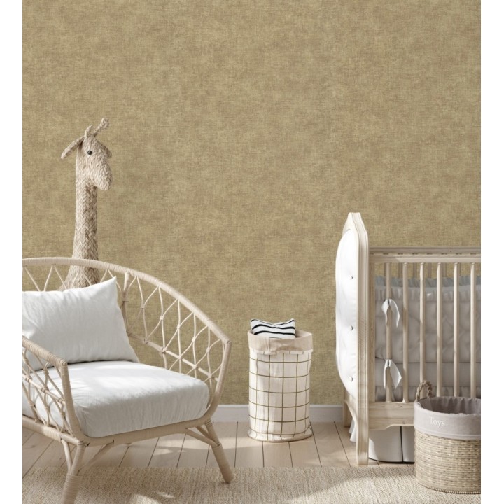 Papel pintado liso color corcho efecto textil hilos de lino y algodón - Raffton Linen 685334