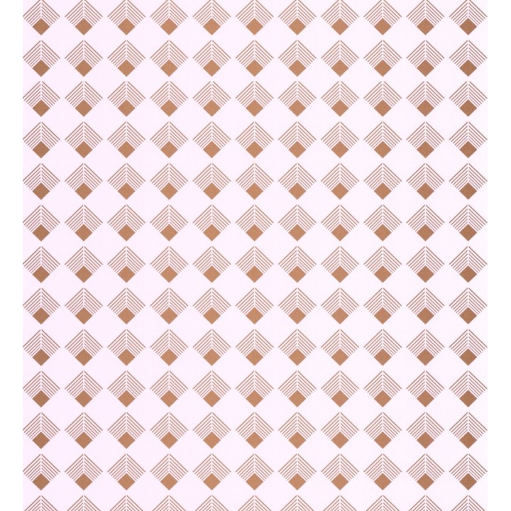 Papel pintado rombos estilo art decó rosa - Ryoko 126843