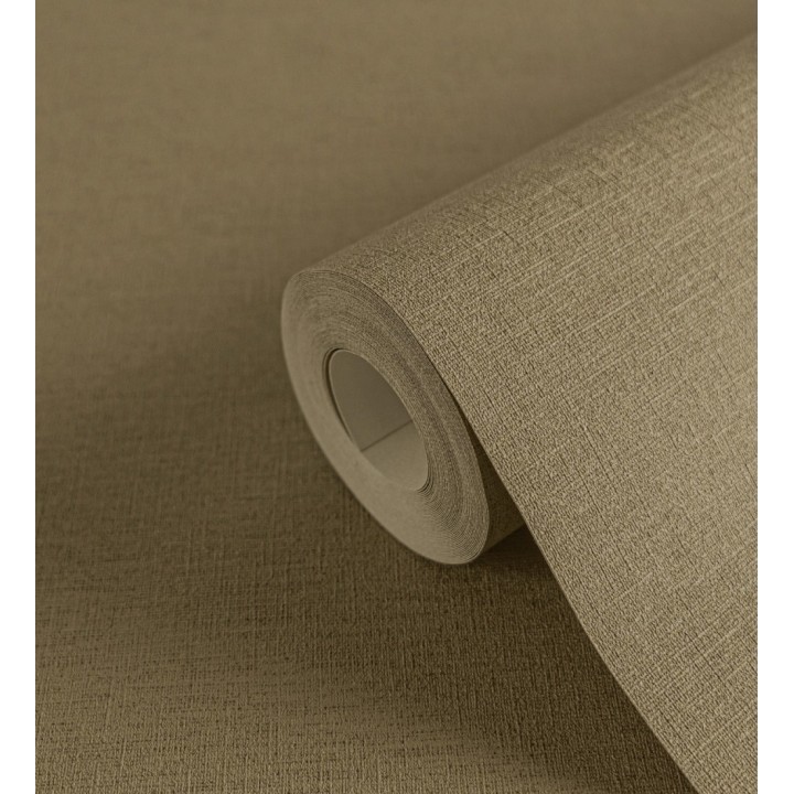 Papel pintado liso con textura lienzo pintado color verde oliva oscuro - Brighton Dusk 685335