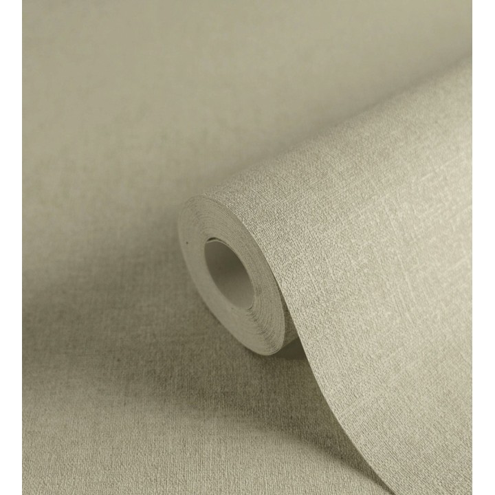 Papel pintado liso tono champagne efecto textil hilos de lino y algodón - Raffton Linen 685336