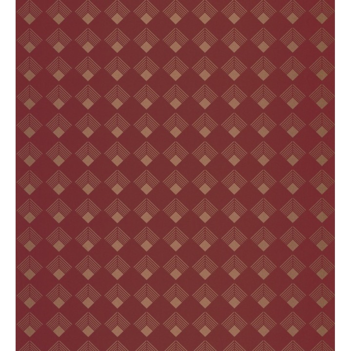 Papel pintado rombos estilo art decó rojo - Ryoko 126844