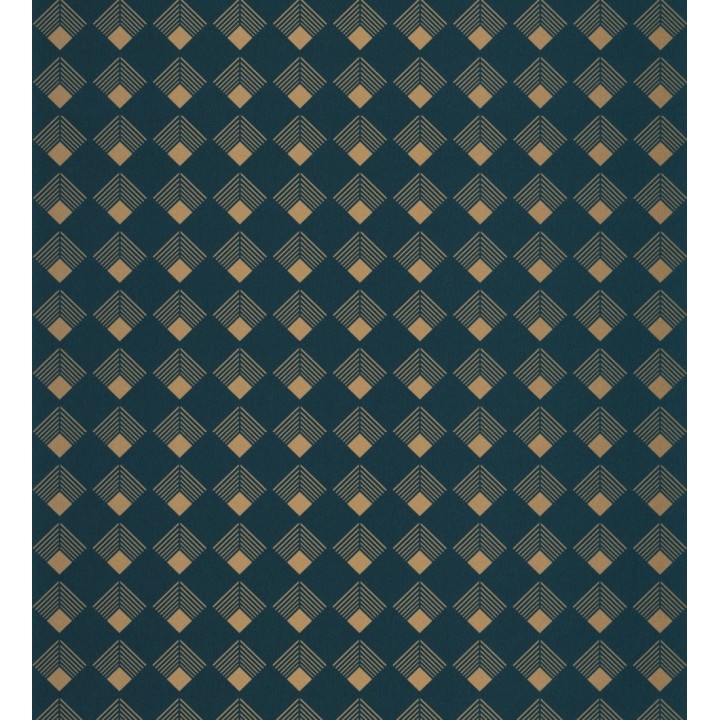 Papel pintado rombos estilo art decó azul - Ryoko 126845