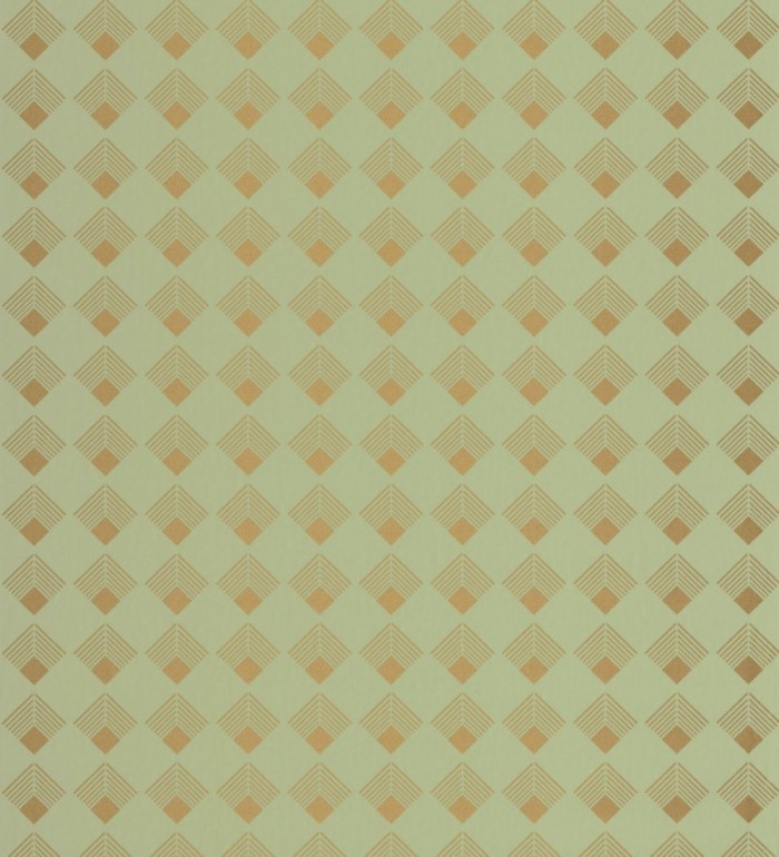 Papel pintado rombos estilo art decó verde - Ryoko 126846