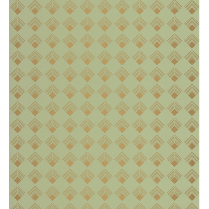 Papel pintado rombos estilo art decó verde - Ryoko 126846