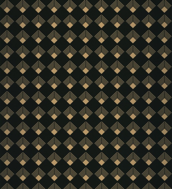 Papel pintado rombos estilo art decó negro - Ryoko 126847