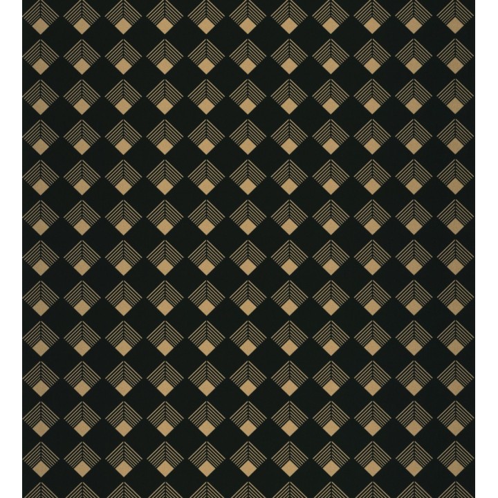 Papel pintado rombos estilo art decó negro - Ryoko 126847