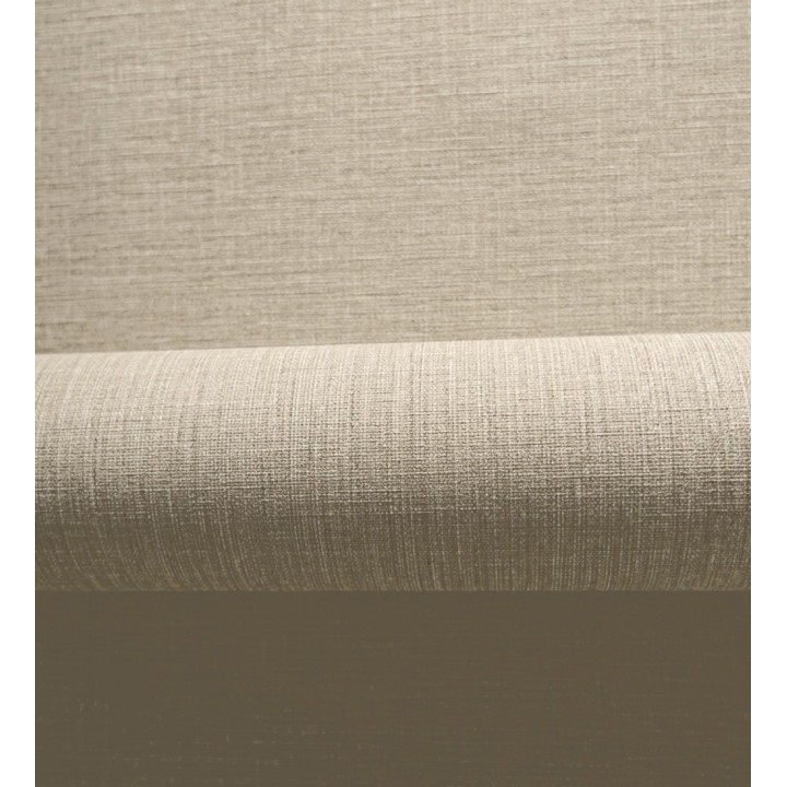 Papel pintado liso de microfibras textiles naturales tono yute - Melbourne Linen 685341