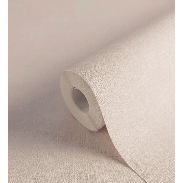 Papel pintado liso rosa nude efecto textil hilos de lino y algodón - Raffton Clay 685342