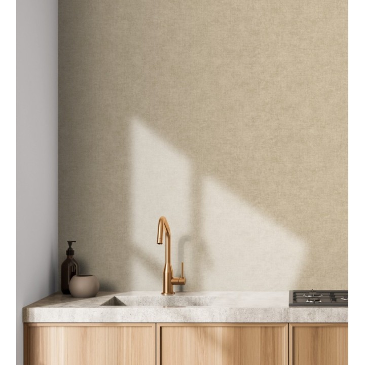 Papel pintado liso tonos tierra efecto textil hilos de lino y algodón - Raffton Linen 685344