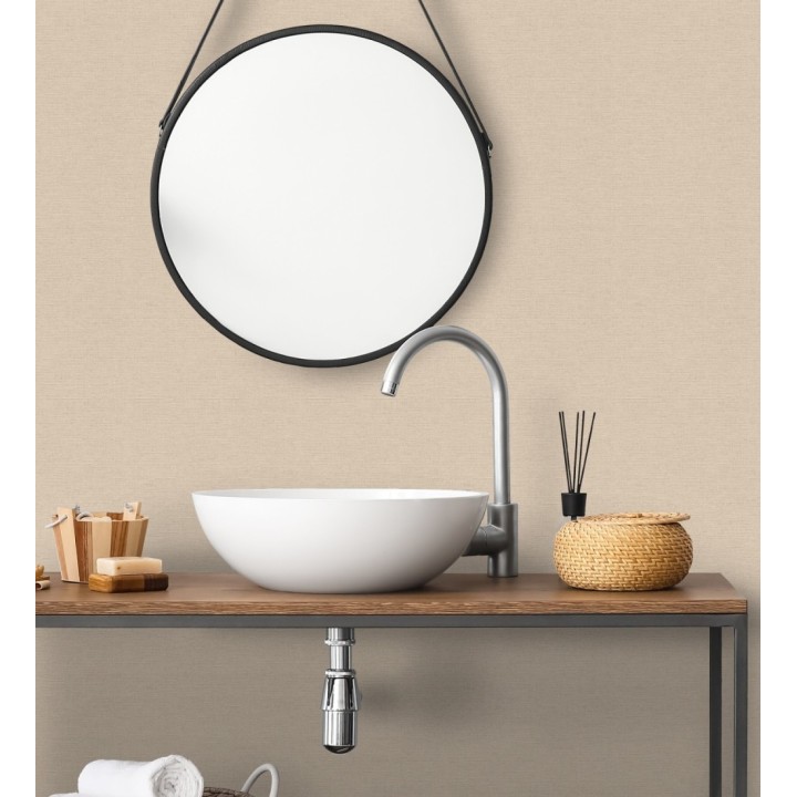 Papel pintado liso con textura lienzo pintado color nude - Brighton Amethyst 685346