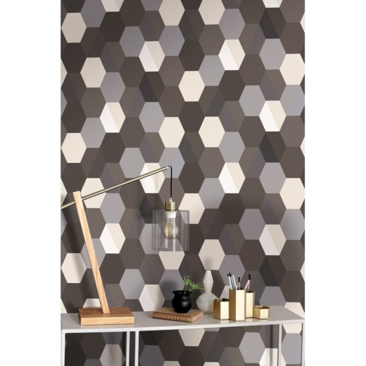 Papel pintado de hexágonos - Allister 126852