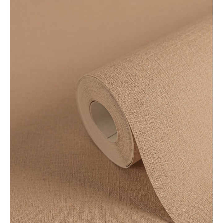 Papel pintado liso con textura lienzo pintado color terracota suave - Brighton Dusk 685347