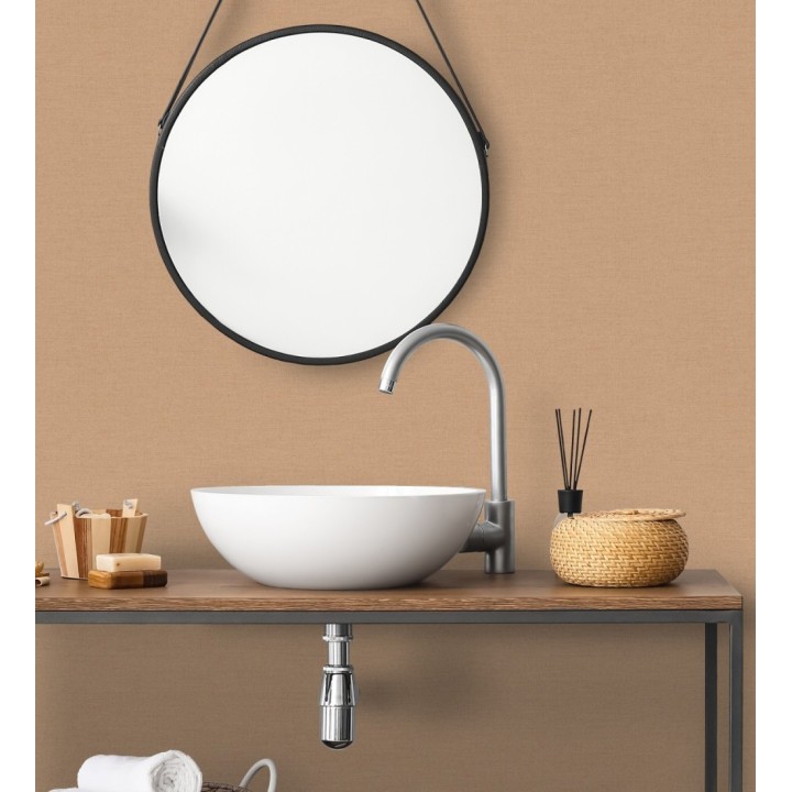 Papel pintado liso con textura lienzo pintado color terracota suave - Brighton Dusk 685347