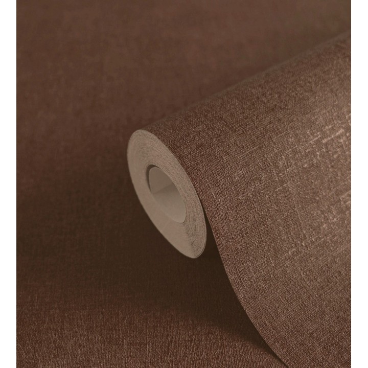 Papel pintado liso color cacao efecto textil hilos de lino y algodón - Raffton Clay 685349