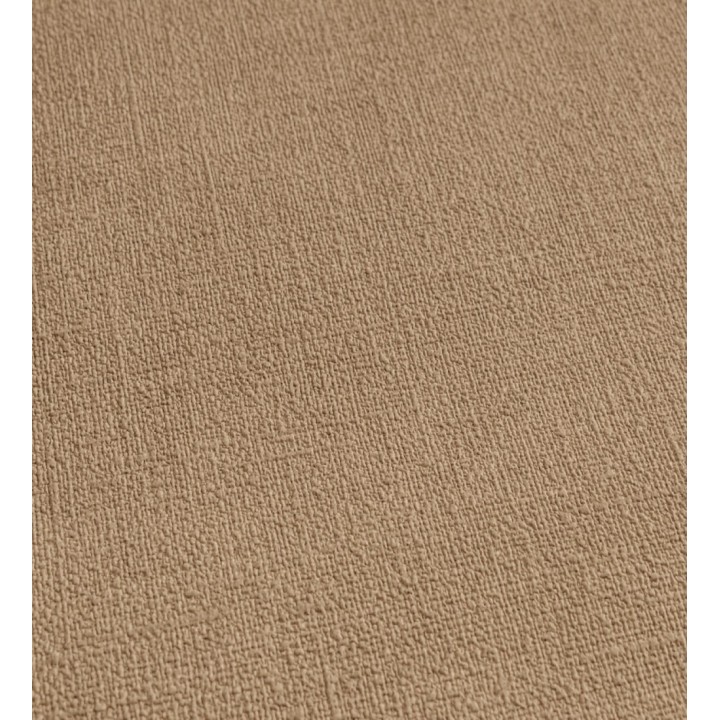 Papel pintado liso marrón camel efecto textil hilos de lino y algodón - Raffton Clay 685350