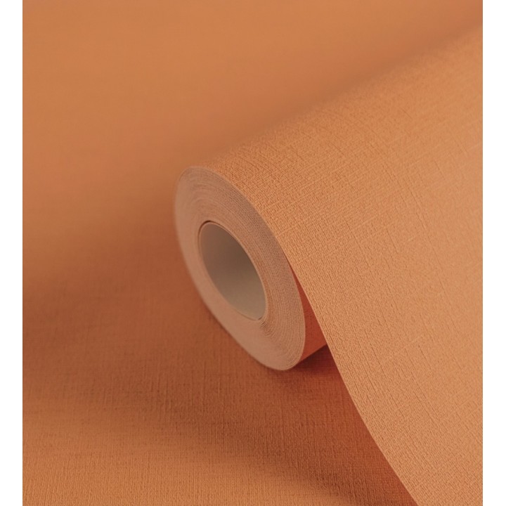 Papel pintado liso con textura lienzo pintado color naranja - Brighton Amber 685353