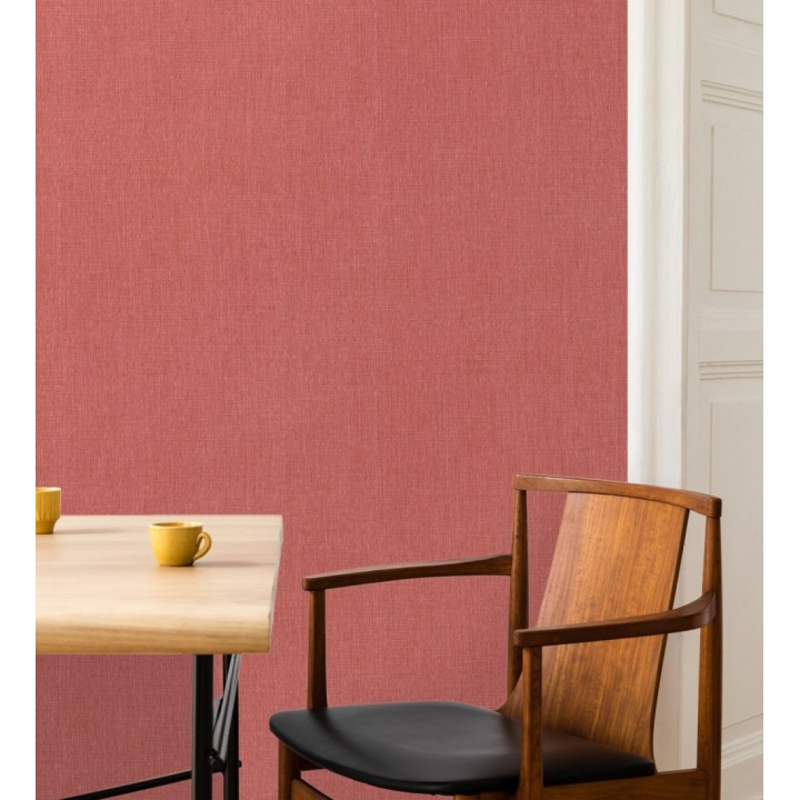 Papel pintado liso de microfibras textiles tintadas rojo carmesí - Melbourne Colour 685355