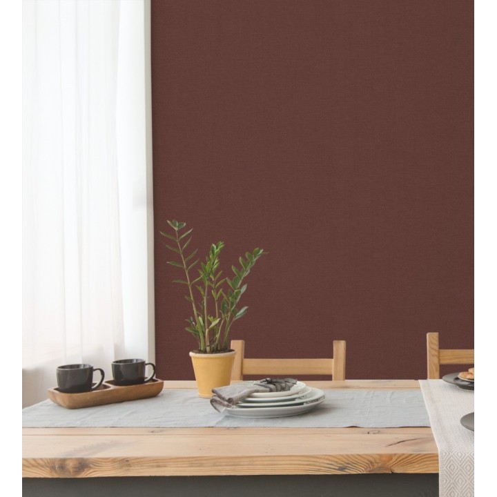 Papel pintado liso con textura lienzo pintado color marsala - Brighton Amber 685357