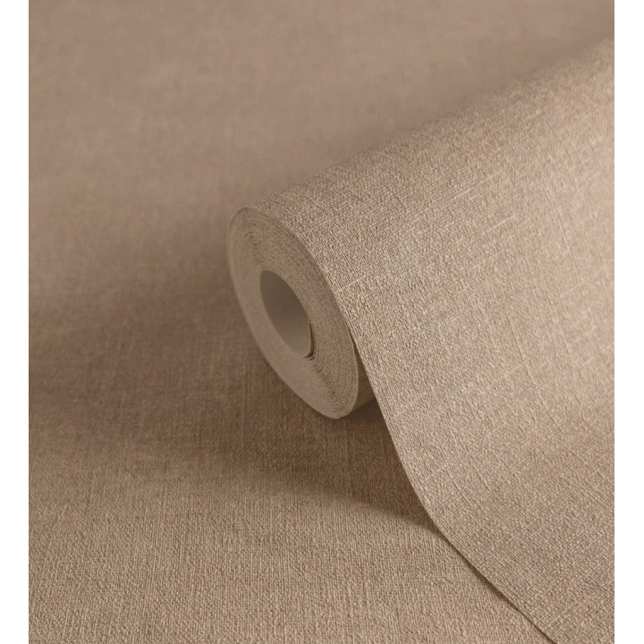 Papel pintado liso tono arcilla efecto textil hilos de lino y algodón - Raffton Clay 685358
