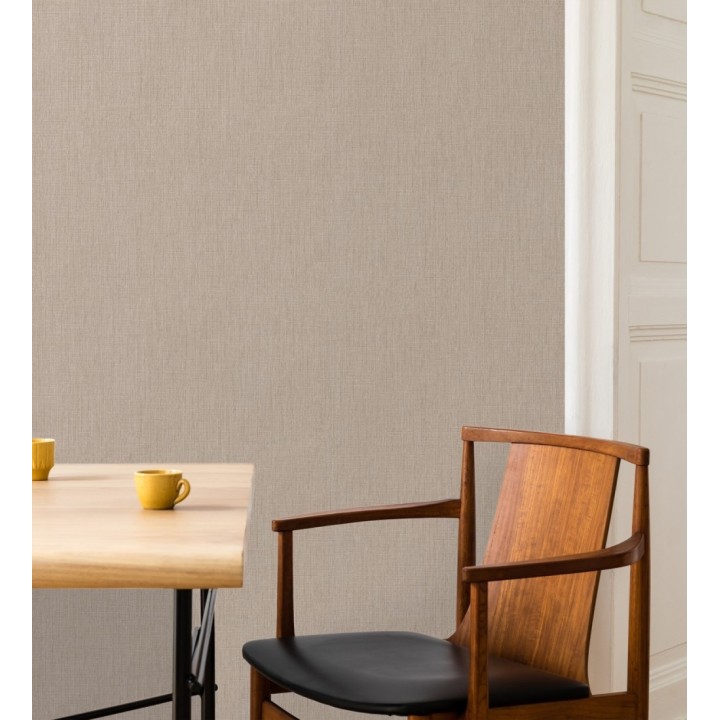 Papel pintado liso de microfibras textiles naturales adobe rosado - Melbourne Linen 685359