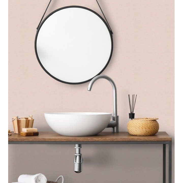 Papel pintado liso con textura lienzo pintado color rosa pálido - Brighton Amethyst 685360