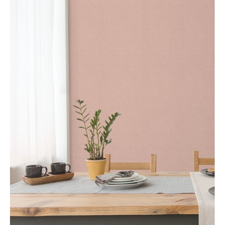 Papel pintado liso con textura lienzo pintado color salmón - Brighton Amethyst 685361